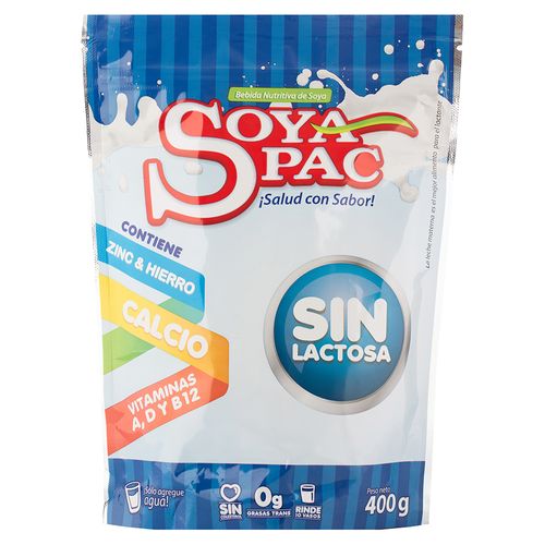 Bebida Soyapac de soya sin lactosa bolsa - 400 g