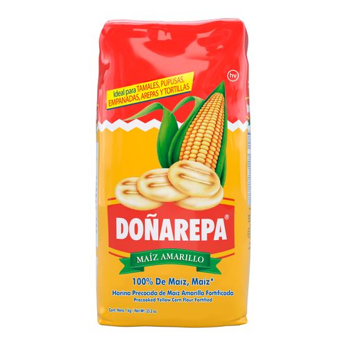 Harina Doñarepa De Maiz Precocida Amarilla 1000Gr