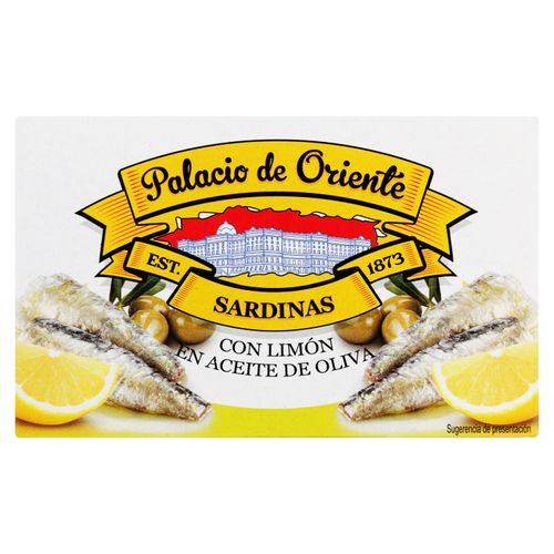 Sardinas Palacio de Oriente con limón en aceite de oliva - 120 g