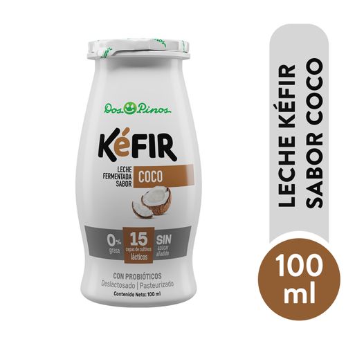 Yogurt Dos Pinos Kéfir Coco, Deslactosado Con Probióticos - 100ml