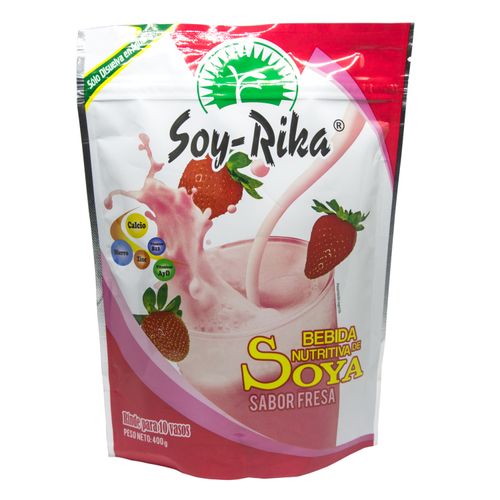 Bebida Soy Rika de soya sabor fresa en bolsa - 400 g