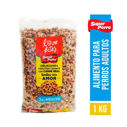 Alimento Super Perro, Love Bites sabor pollo edad adulta -1 kg