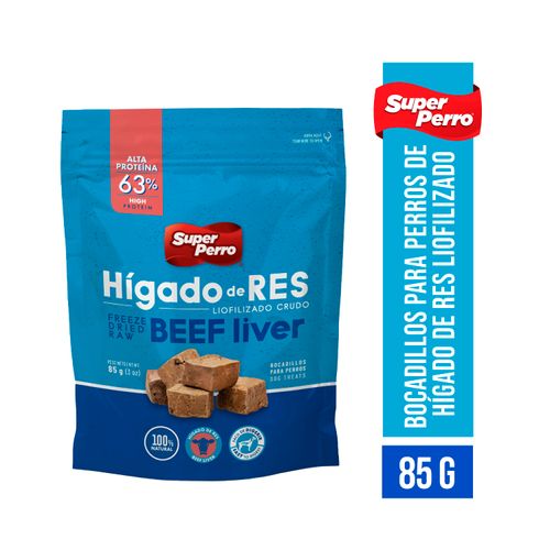 Bocadillos Super Perro sabor hígado y res liofilizado crudo - 85 g