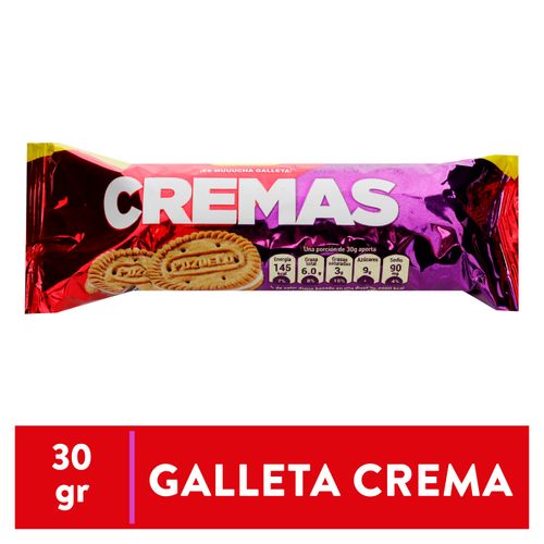 Galleta Cremas Vainilla Mini tubo Pozuelo -64g