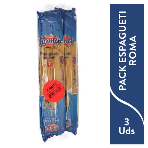 Pasta Roma 3 Pack Spaguetti 600 Gr