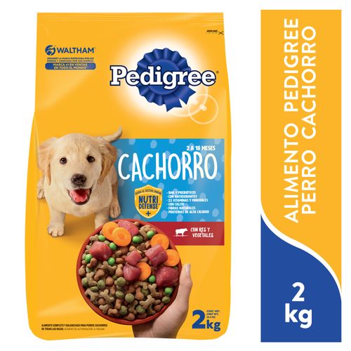 Alimento Pedigree con calcio para perros cachorros sabor res con vegetales - 2 kg