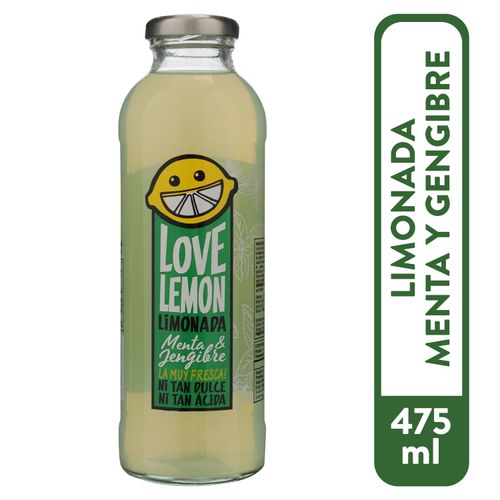 Bebida Love Lemon sabor limonada menta y jengibre - 475 ml