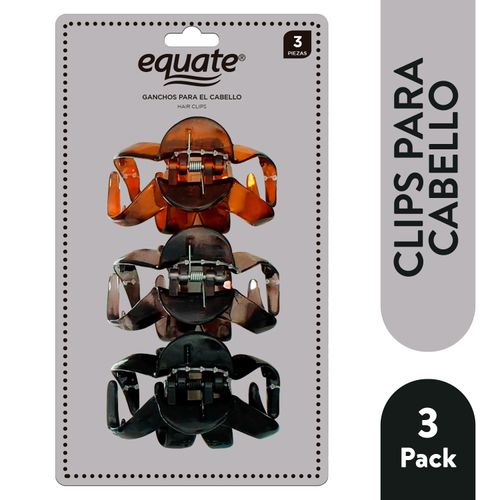 Clips Equate Para Cabello   3 Piezas
