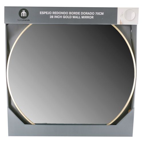 Espejo Hometrend Redondo Borde Dorado - 70cm