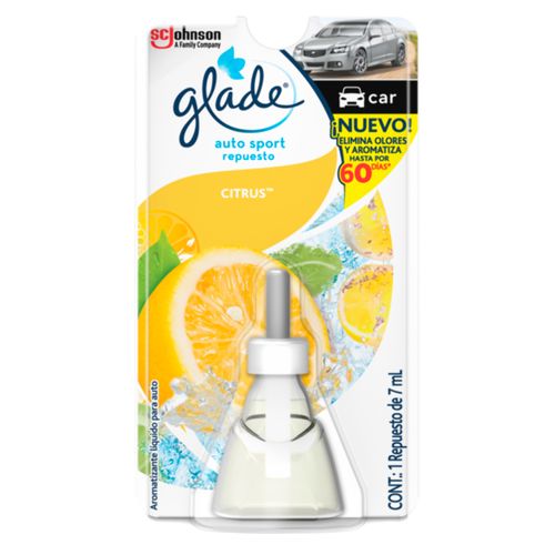 Aromatizante Glade Auto Sport Citrico Repuesto -7ml