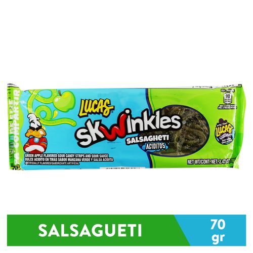 Dulce ácido Lucas salsagueti sabor manzana verde- 70 g