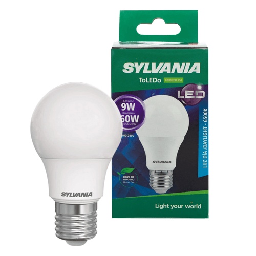 Bombillo Led Sylvania, 9W Luz blanca rosca E27 -Und