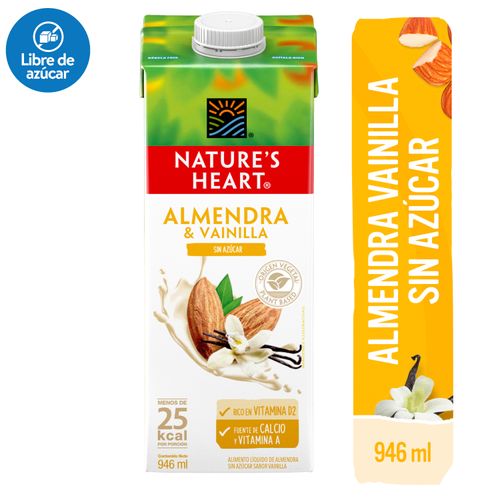 Bebida De Almendra Y Vainilla Nature's Heart® Tetrapack, Sin Azúcar - 946ml