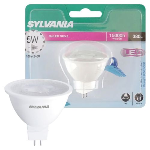 Bombillo Led Sylvania, 5.2W GU5 3 Luz Blanca -Und