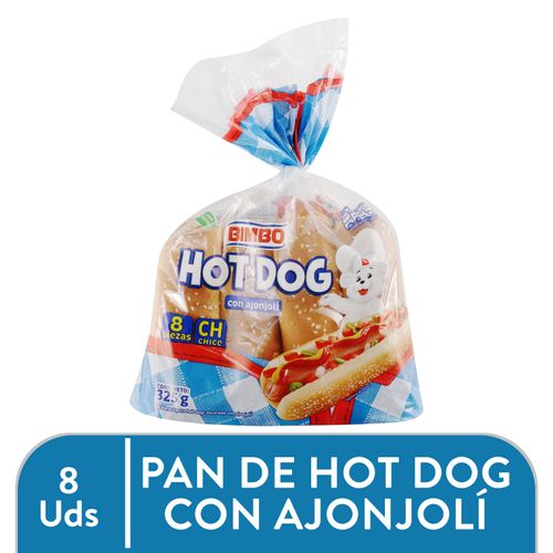 Pan Bimbo Boller Hot Dog Con Ajonjoli 8 Unidades -325gr