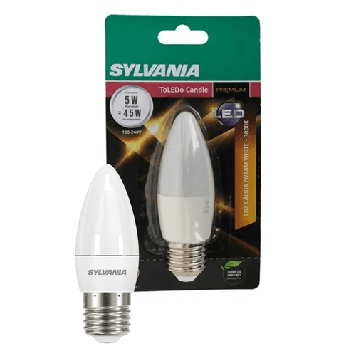 Bombillo Led Sylvania, 5W Luz Calida rosca E27 -Und