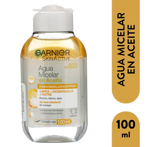 Agua micelar Garnier en aceite limpia demaquilla y nutre - 100 ml