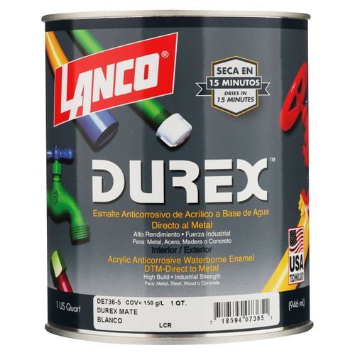 Esmalte anticorrosivo Lanco durex acrílico a base de agua - 1 gal