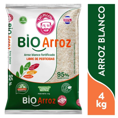 Arroz bio fortificado Tío Pelón 95% grano entero - 4000 g