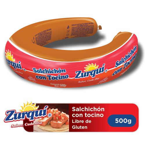 Salchichón Zurquí con tocino -500 g
