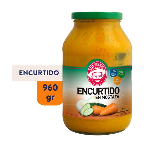 Encurtido Tío Pelón en mostaza y libre de gluten - 960 g