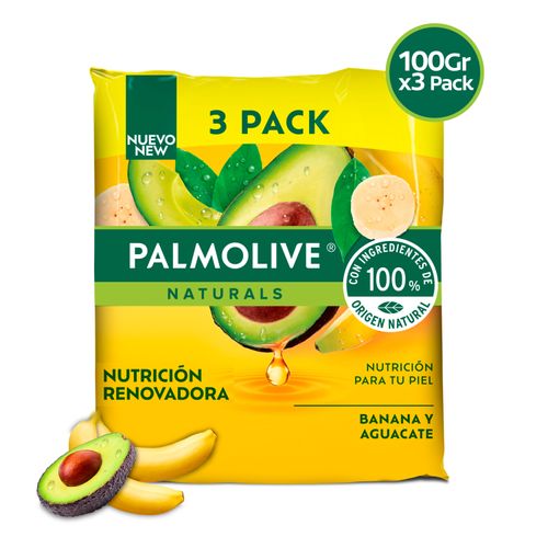 Jabón Corporal Palmolive Naturals Nutrición Renovadora Banana Y Aguacate 3 Pack -300g