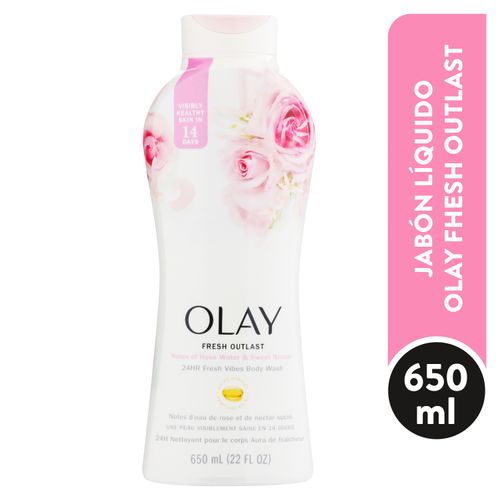 Jabón líquido Olay Fresh, Outlast Agua de Rosas y Néctar Dulce -22 fl oz