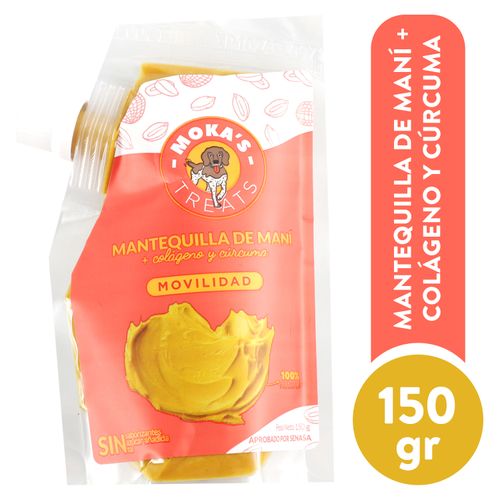 Mantequilla de maní para perros Moka´s Treats colágeno y cúrcuma - 150 g