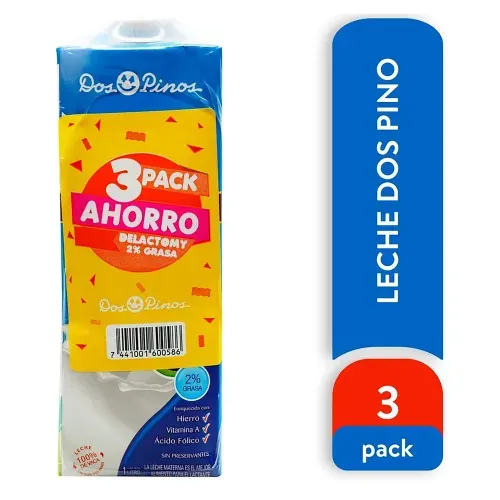 Leche Dos Pinos descremada deslactosada 3 Pack - 3000 ml