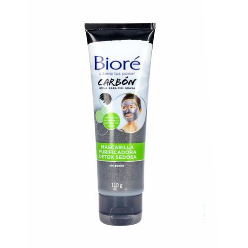 Mascarilla facial Biore con carbon ideal para piel grasa - 110 g