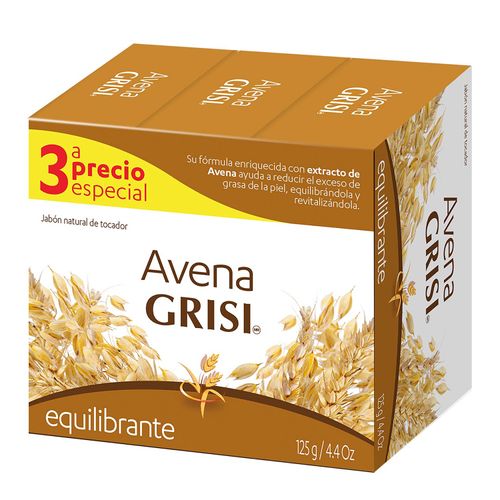 Jabón Grisi avena 3 pack - 300 g