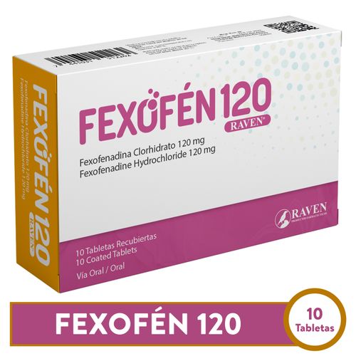 Fexofen 120 mg caja 10 comprimidos - Precio indicado por caja