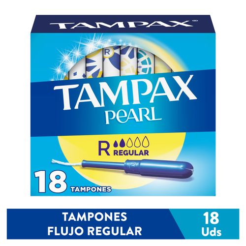 Tampones Tampax Pearl, Flujo Regular -18 uds