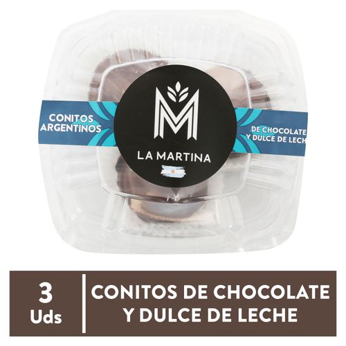 Conitos argentinos La Martina de dulce de chocolate y dulce de leche - 3 Uds