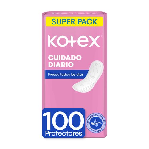 Protectores Kotex Cuidado Diario Super Pack -100 Uds