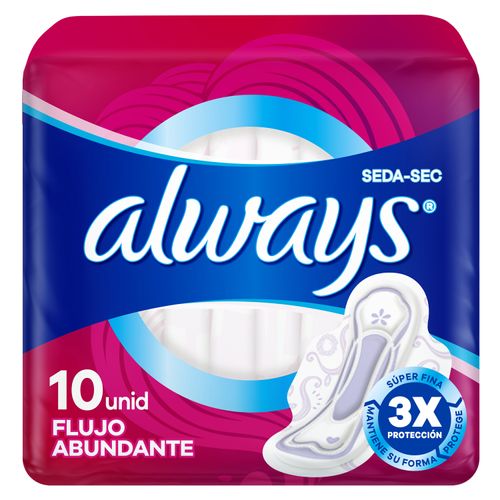 Toallas Femeninas Always Seda-Sec Día - 10 Uds
