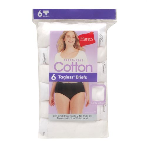 Panti Hanes, para Dama Cintura Alta, Algodón, 6 pack -Talla 5