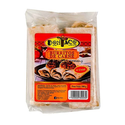Burrito Don Taco De Res 4 unidades - 500 g