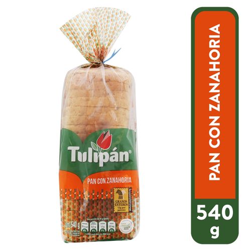 Pan Con Zanahoria Tulipan 540gr