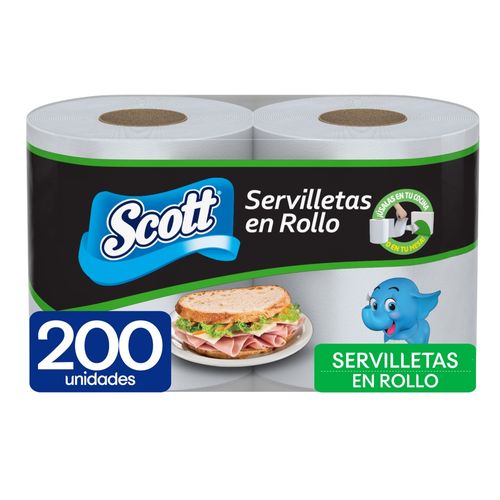 Servilletas de Papel Scott Blanca en Rollo -200 Hojas