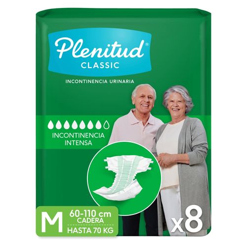 Pañales Para Adulto Marca Plenitud Classic Renovado Talla M Incontinencia Intensa- 8 unidades