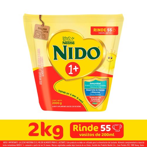 Leche Nido en polvo para niños doypack 1 más - 2 kg