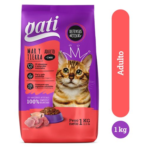 Alimento Para Gato Gati® Mar Y Tierra Adulto, Más De 12 Meses - 1kg