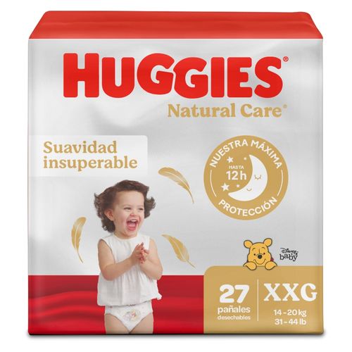 Pañales Huggies Natural Care Etapa 5/XXG Suavidad Insuperable - 27 uds