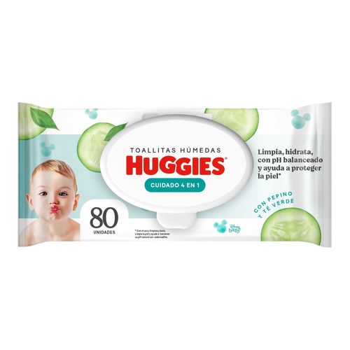 Toallitas Húmedas Huggies Cuidado 4 en 1 -80 uds