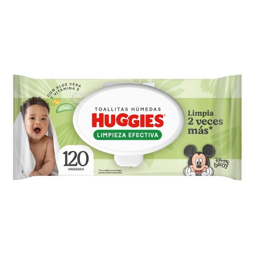 Toallitas Húmedas Huggies Limpieza Efectiva Desechables - 120 uds