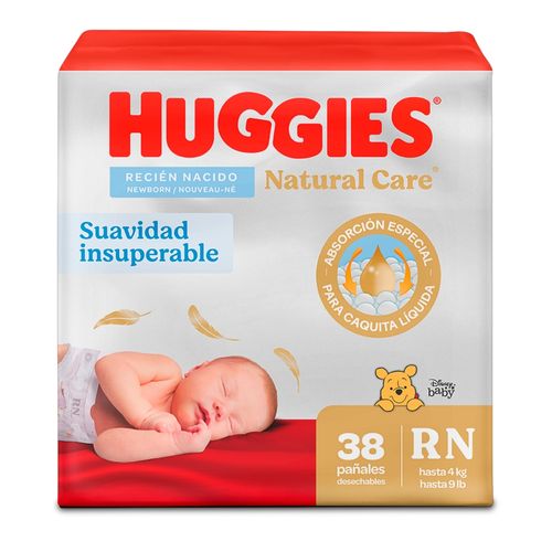 Pañales Huggies Natural Care Etapa 0/Recién Nacido -38 uds