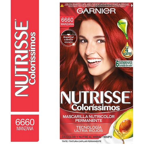 Tinte para cabello Garnier nutrisse 6660 manzana - 112 ml