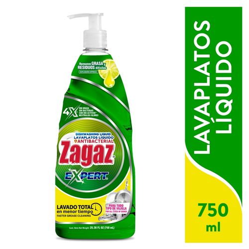 Jabón lavaplatos líquido Zagaz expert cítrico - 750 ml