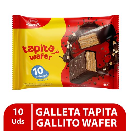 Galleta Tapita Gallito, Wafer - 300g/10 uds